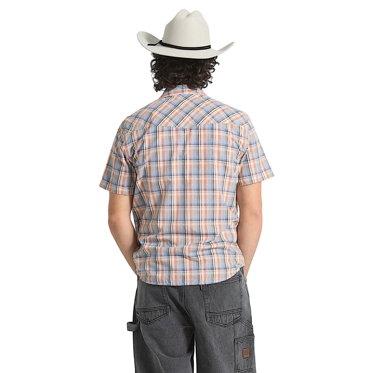 Brixton Men's The Breezy Wayne Short Sleeve Shirt - Blue Multi Plaid