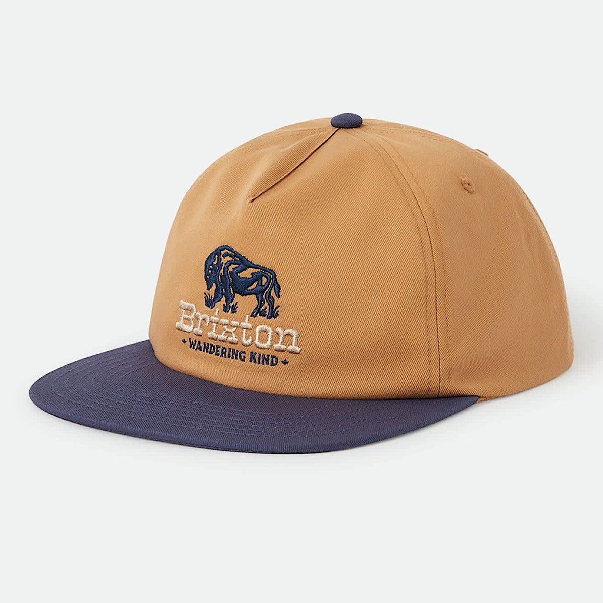 Brixton Drifter Netplus Snapback Cap - Brown Sugar/Navy