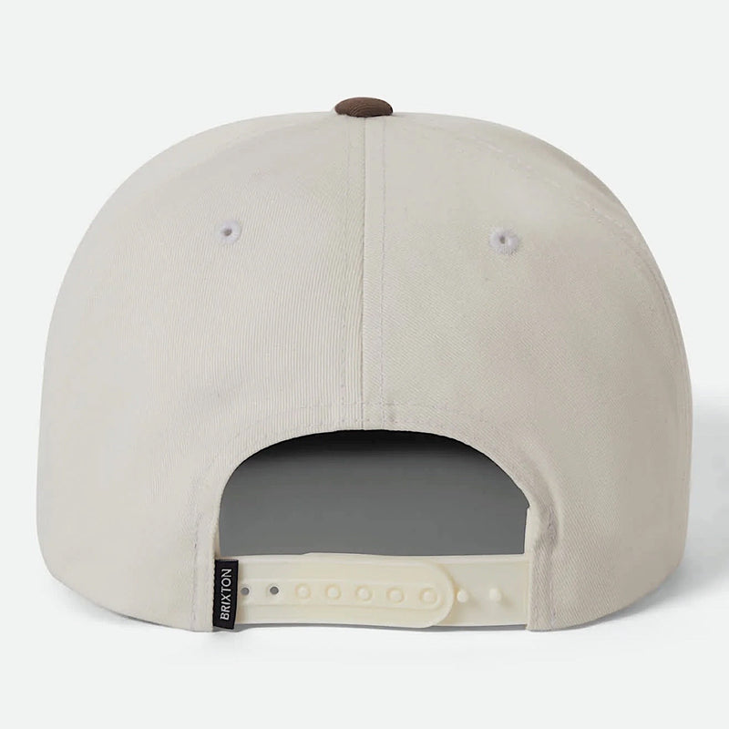 Brixton Rhett Snapback Cap - Off White/Pinecone Brown