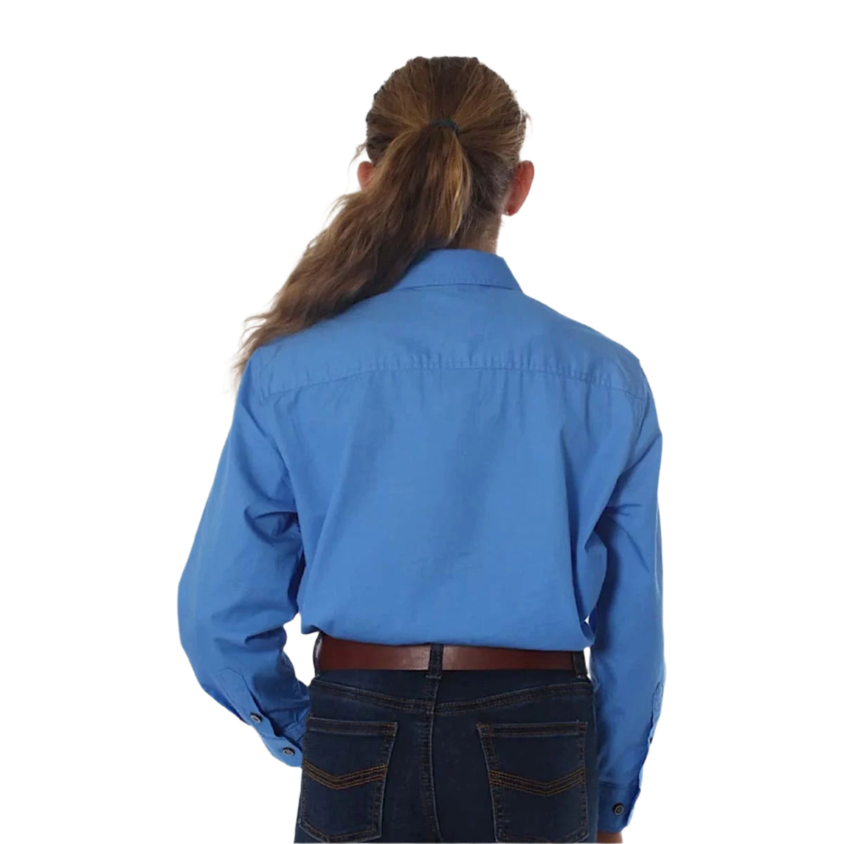Ringers Western Kid’s Ord River Half Button Work Shirt - Blue