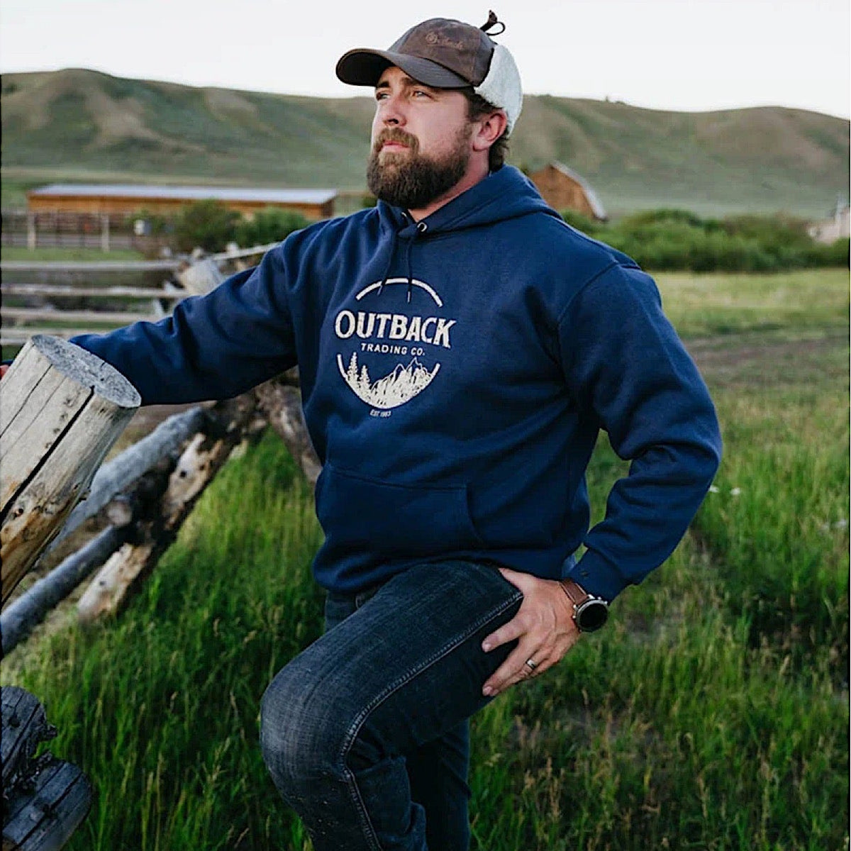 Outback Trading Men’s Outback Hoodie - Navy