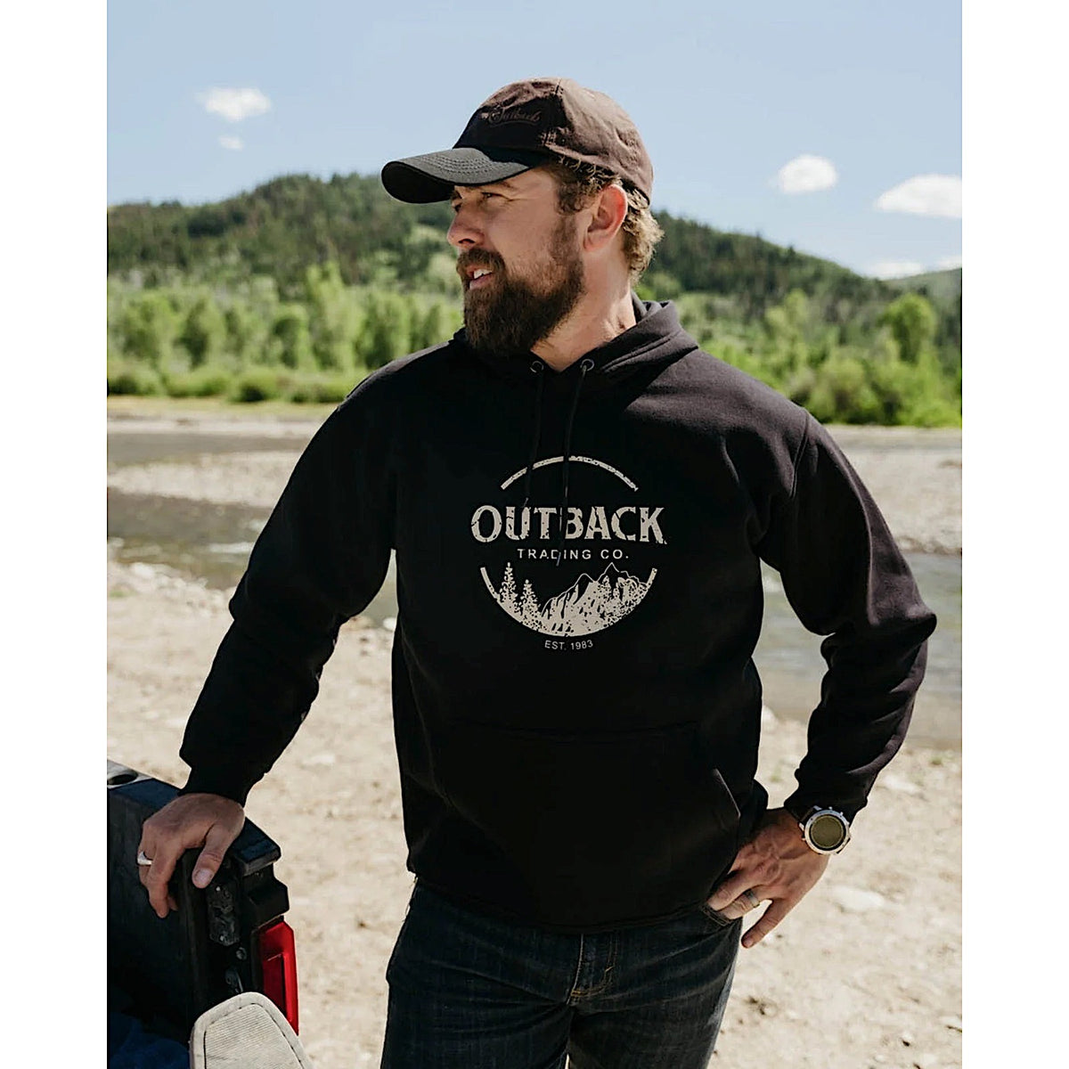 Outback Trading Men’s Outback Hoodie - Black