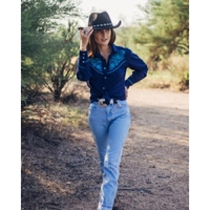Outback Trading Womens Isla Shirt-Navy