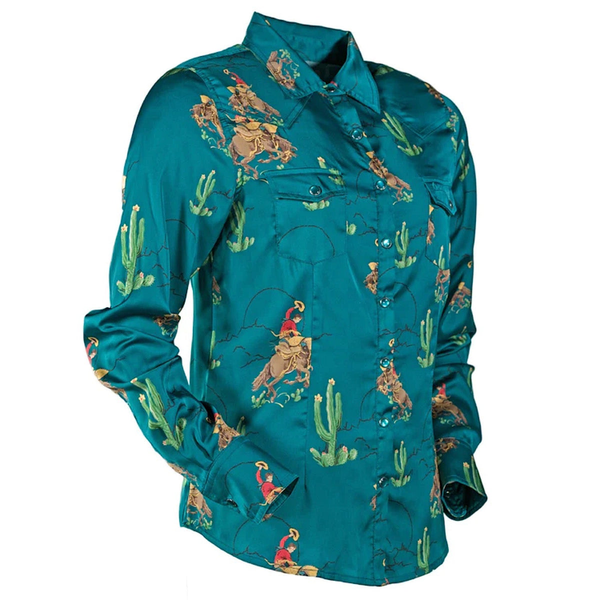 Outback Trading Womens Piper Shirt-Teal