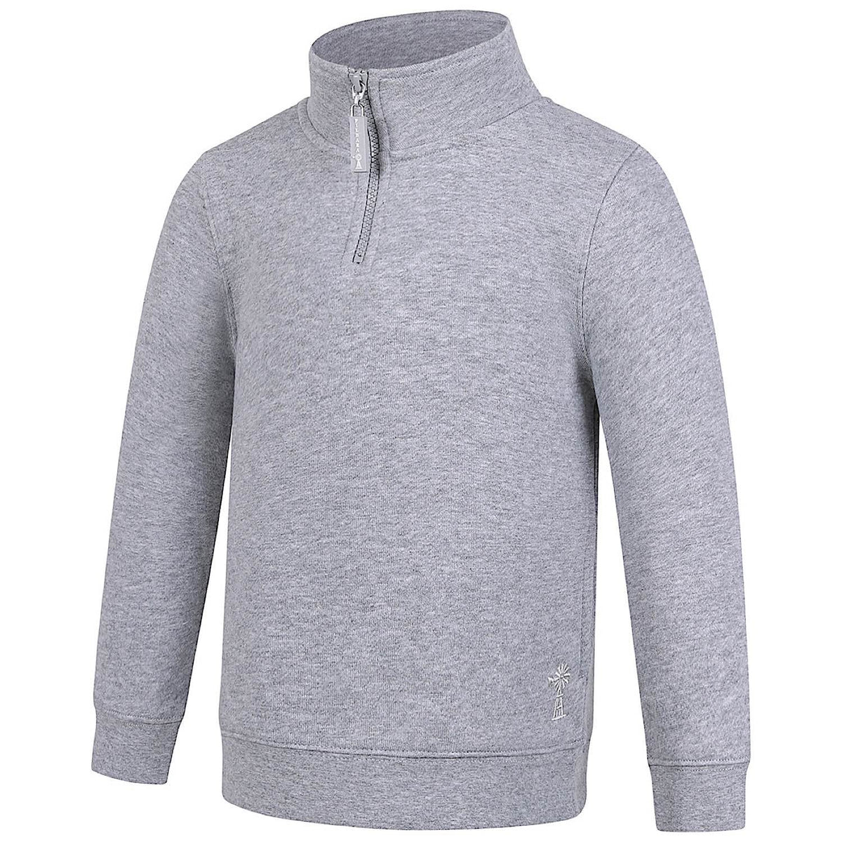 Pilbara Kid’s Closed Front Zipper Fleece Pullover - Grey Marle