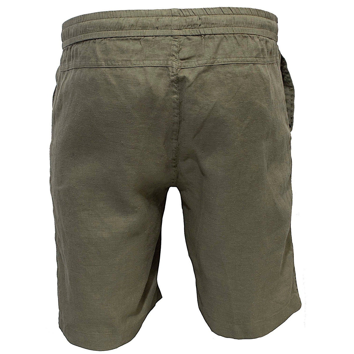 Pilbara Men's Casual Fit Linen Shorts - Olive