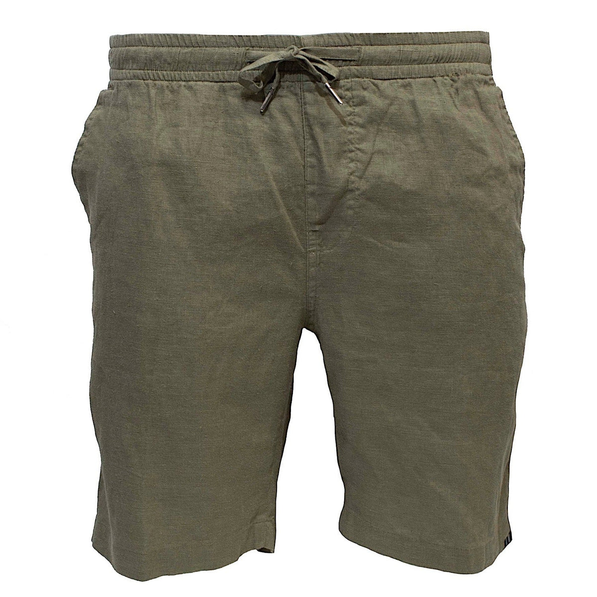 Pilbara Men's Casual Fit Linen Shorts - Olive