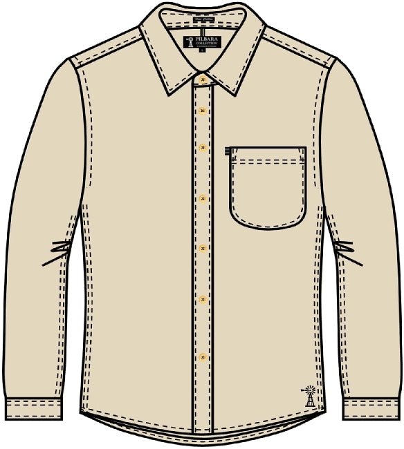 Pilbara Men’s Classic Fit Linen Shirt - Stone