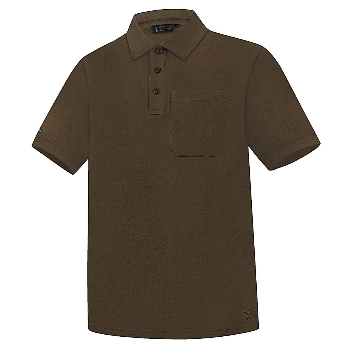 Pilbara Mens Classic Pocket Polo - Olive