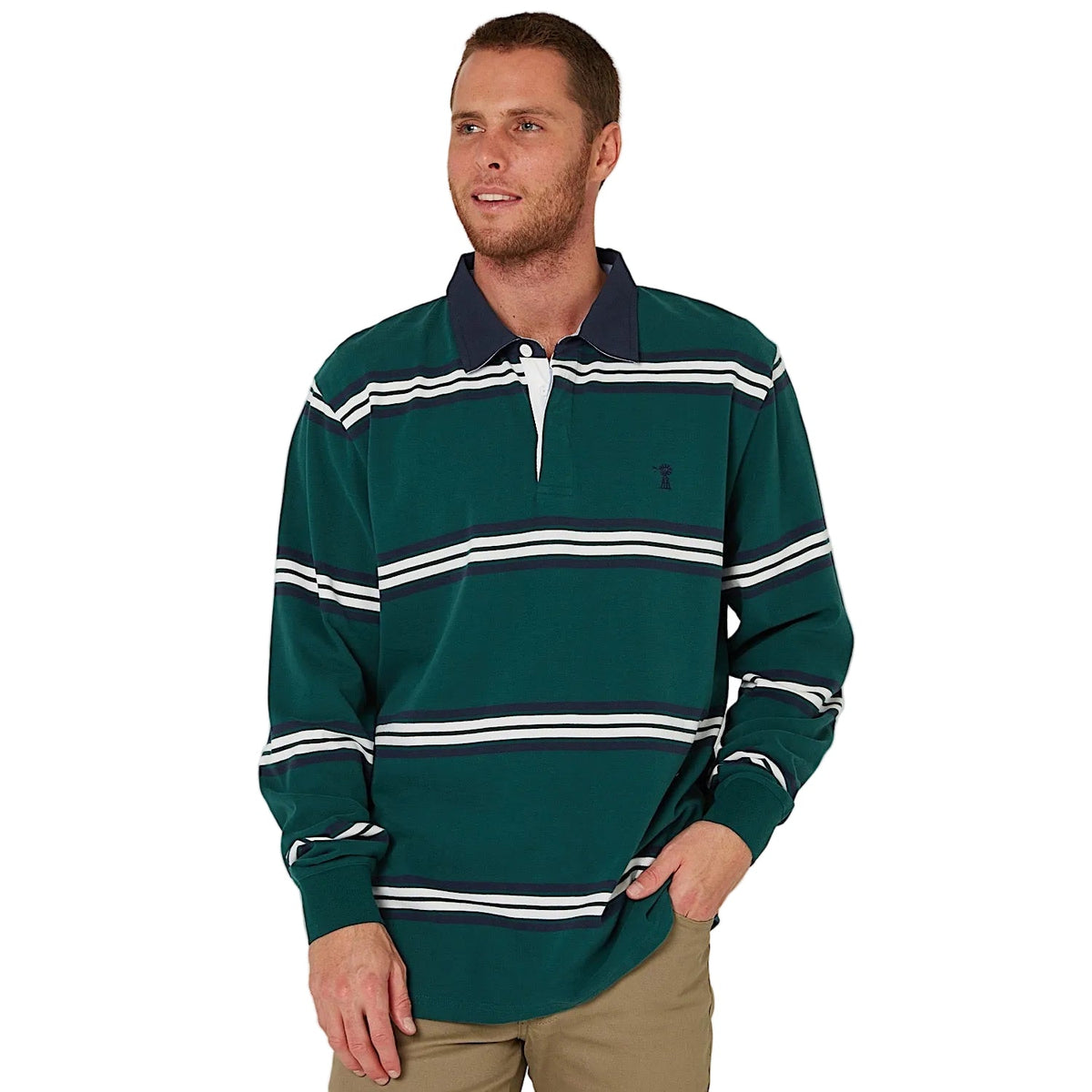 Pilbara Men’s Classic Rugby Jersey - Forest/Navy/White