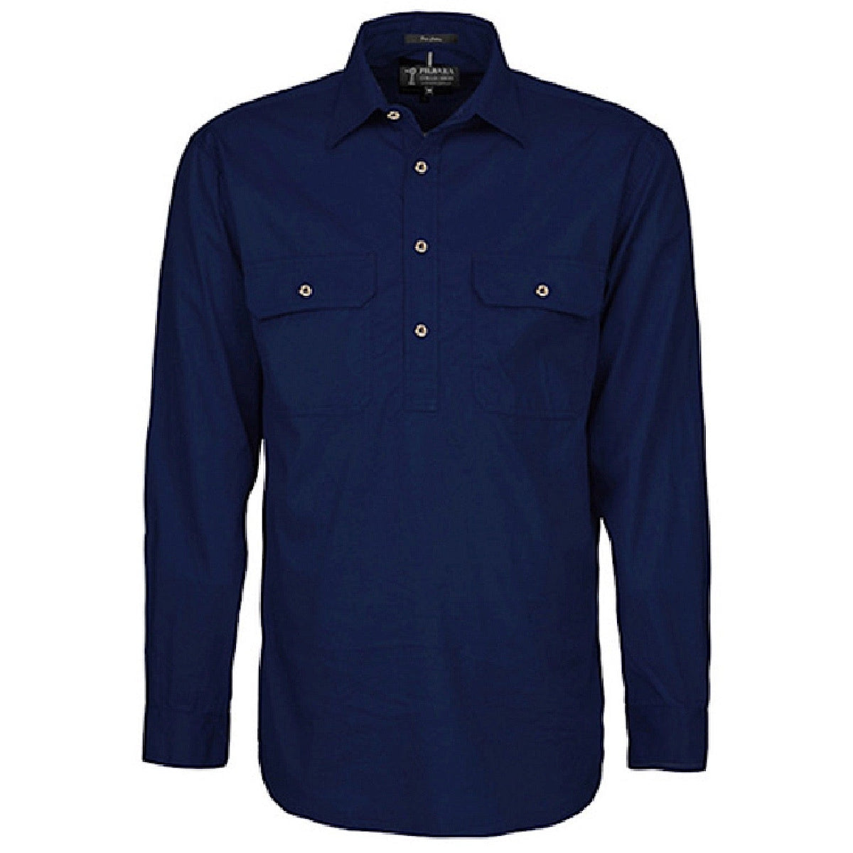 Pilbara Men’s Closed Front L/S Shirt French Navy