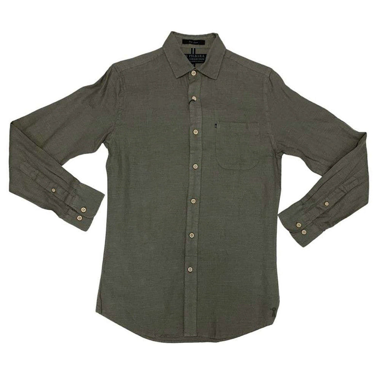 Pilbara Men’s Classic Fit Linen Shirt - Army