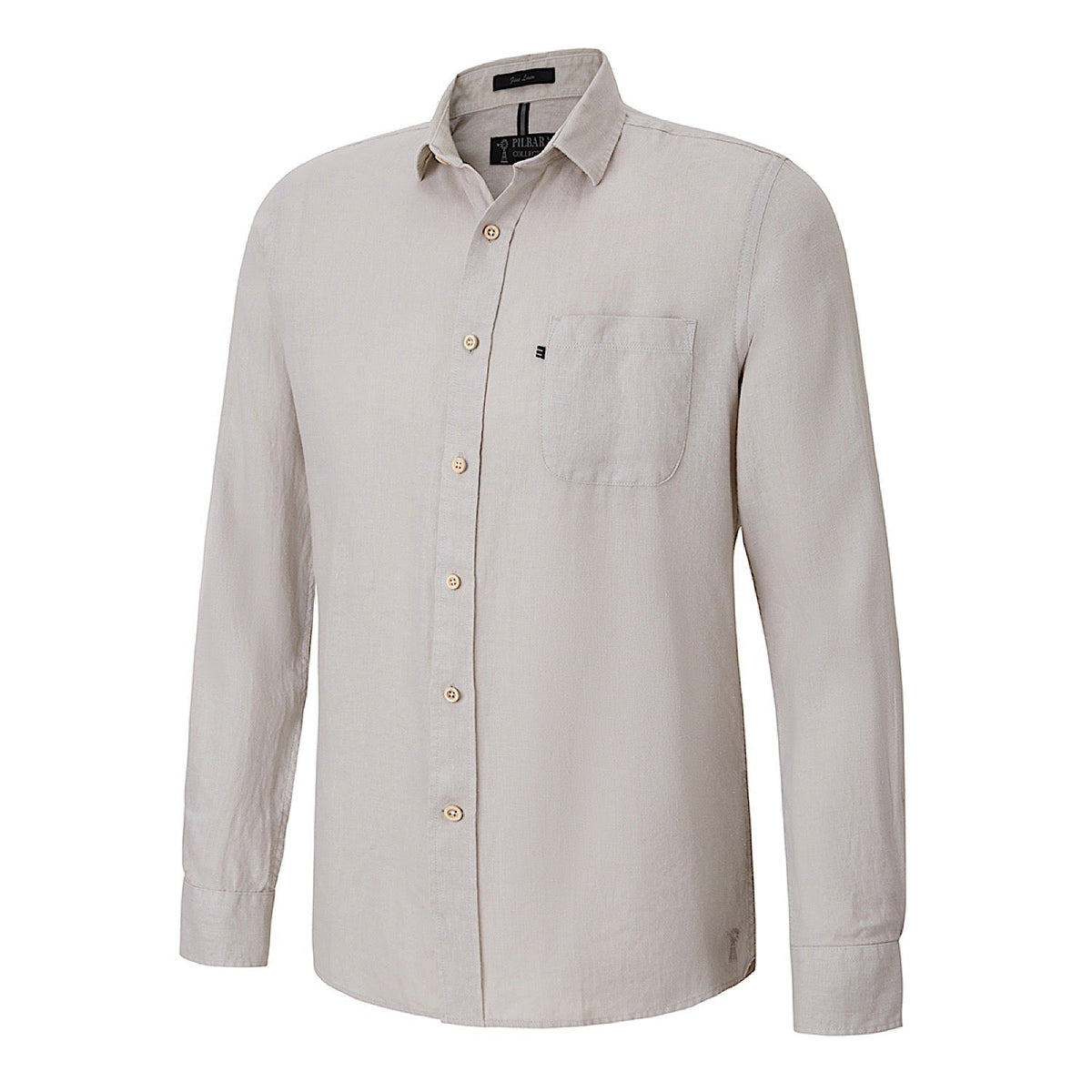 Pilbara Men’s Linen L/S Shirt - Flax