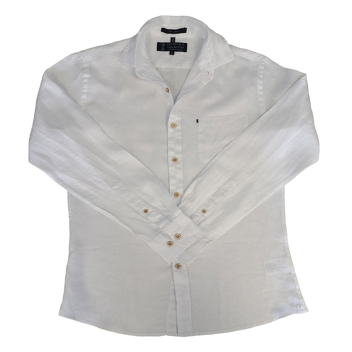 Pilbara Men’s Classic Fit Linen Shirt - White