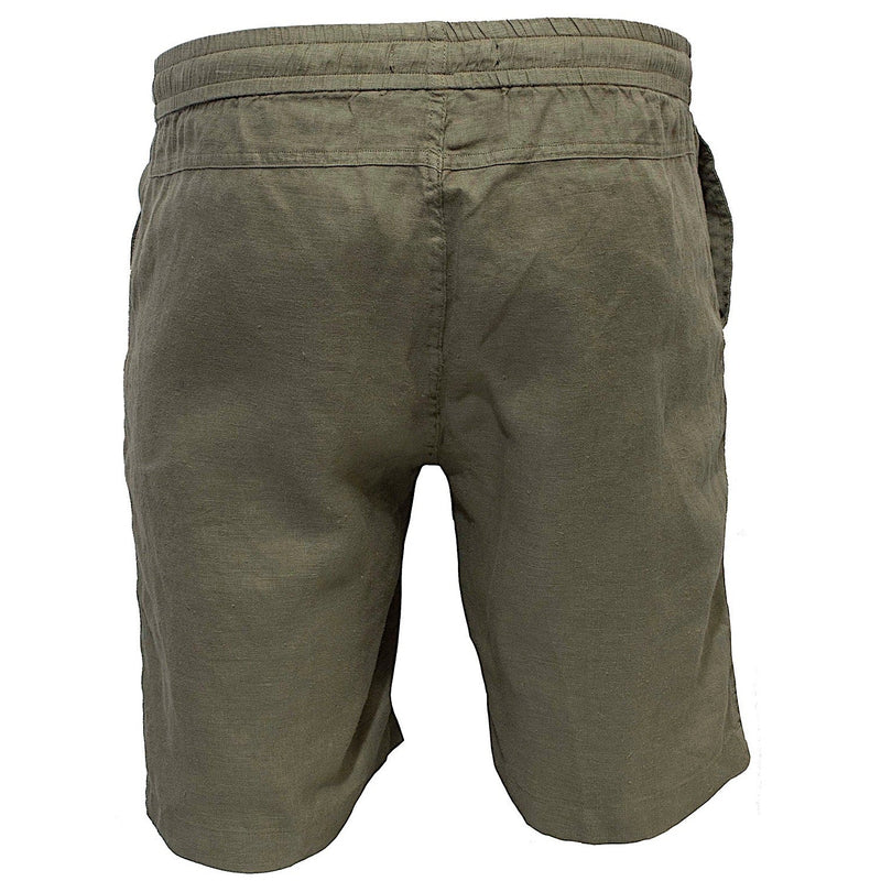 Pilbara Men's Casual Fit Linen Shorts - Olive