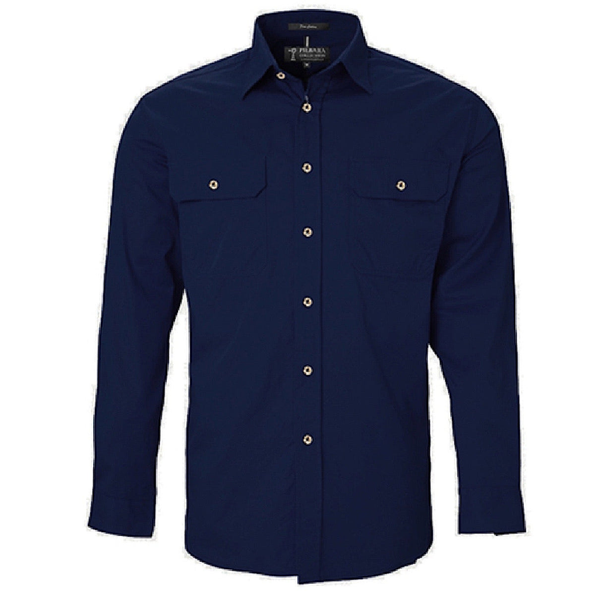 Pilbara Men’s Open Front L/S Shirt French Navy