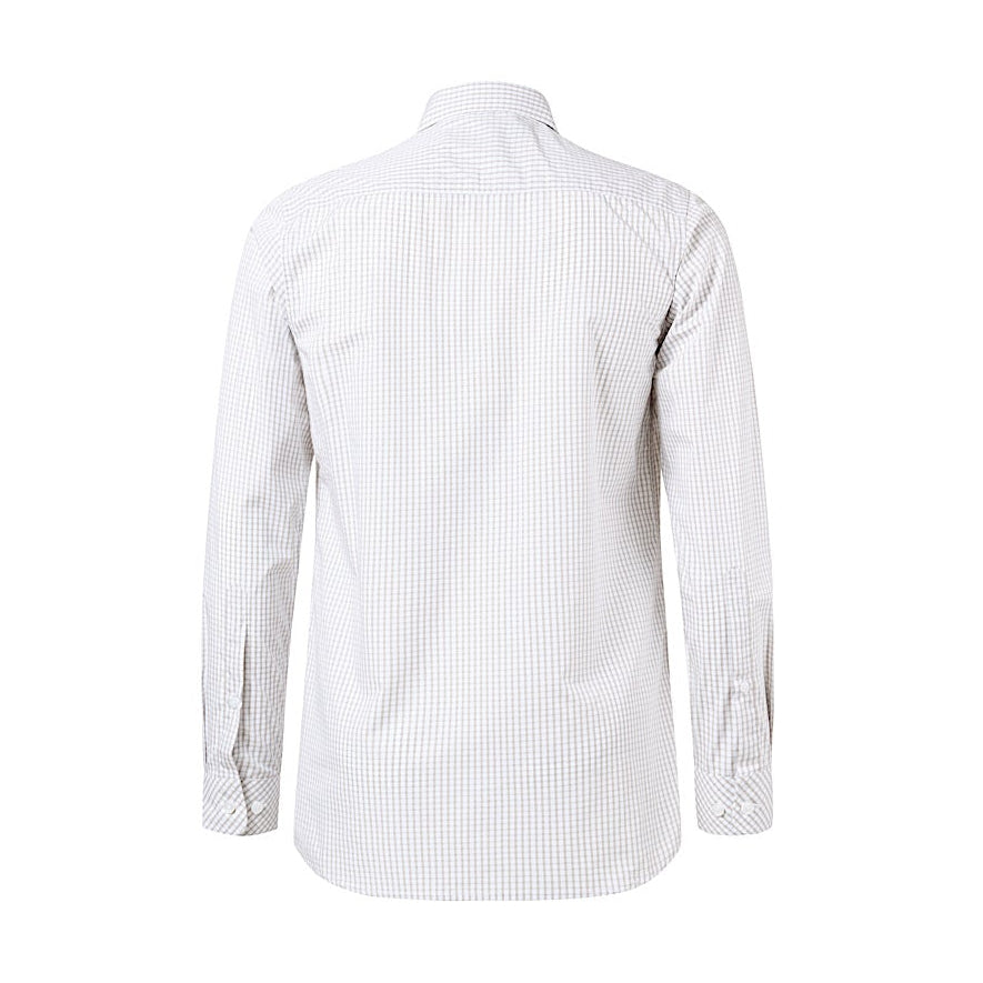 Pilbara Men’s L/S Shirt - Taupe/White Check