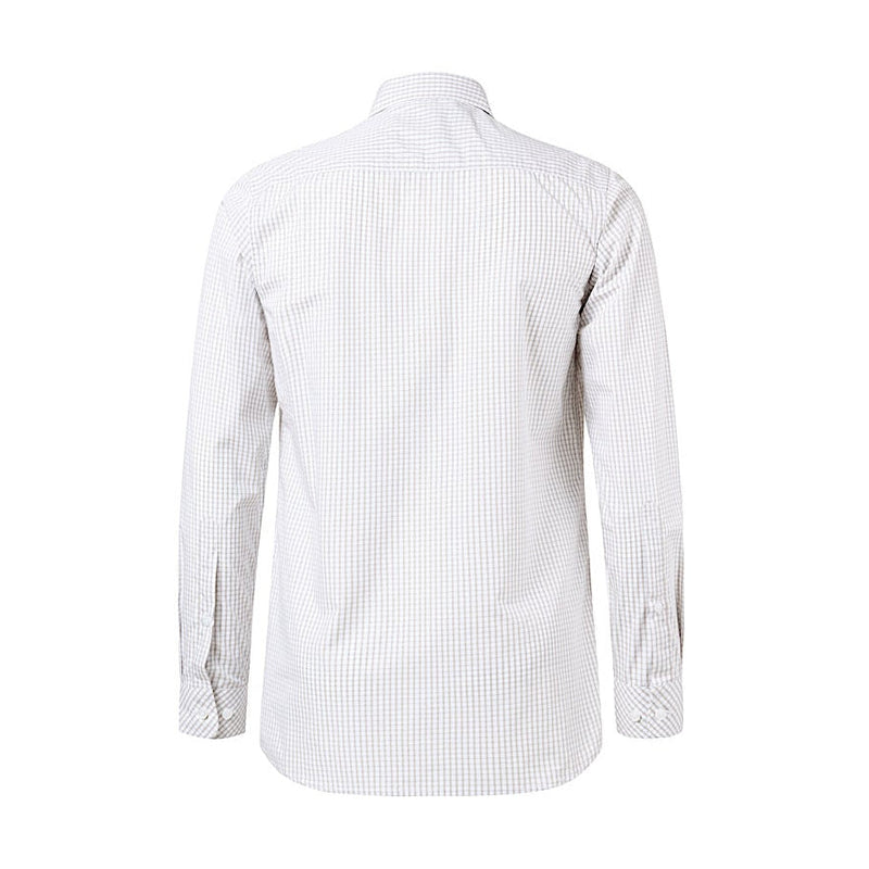 Pilbara Men’s L/S Shirt - Taupe/White Check