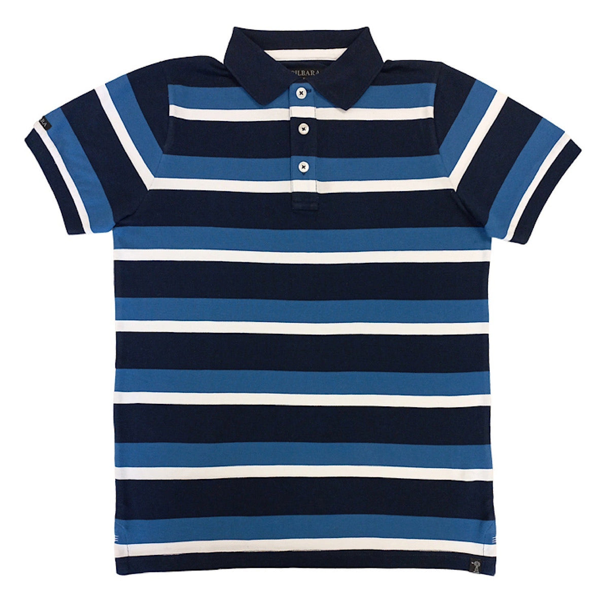 Pilbara Mens Striped Polo Imperial Blue/Navy/White