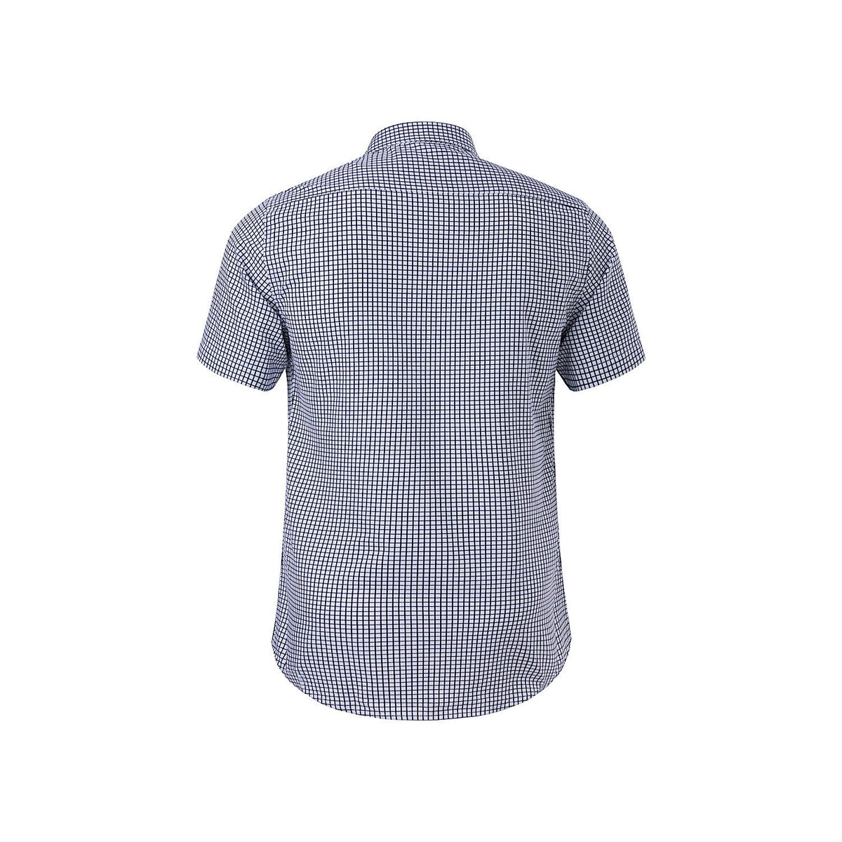 Pilbara Men’s Yarn Dyed Check Single Pocket Short Sleeve Shirt - Navy/White