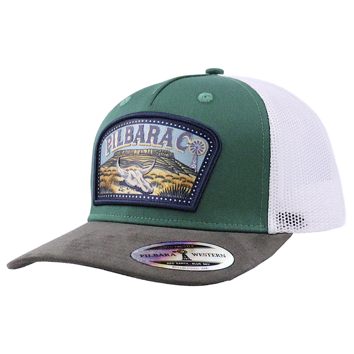Pilbara Western Co. Skull Cap - Bottle/Grey/White