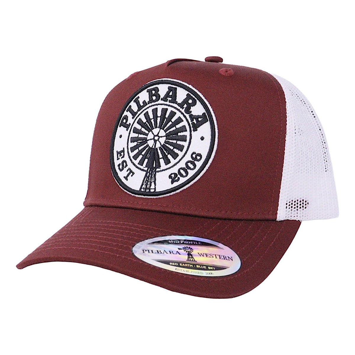 Pilbara Western Established Cap - Maroon/White