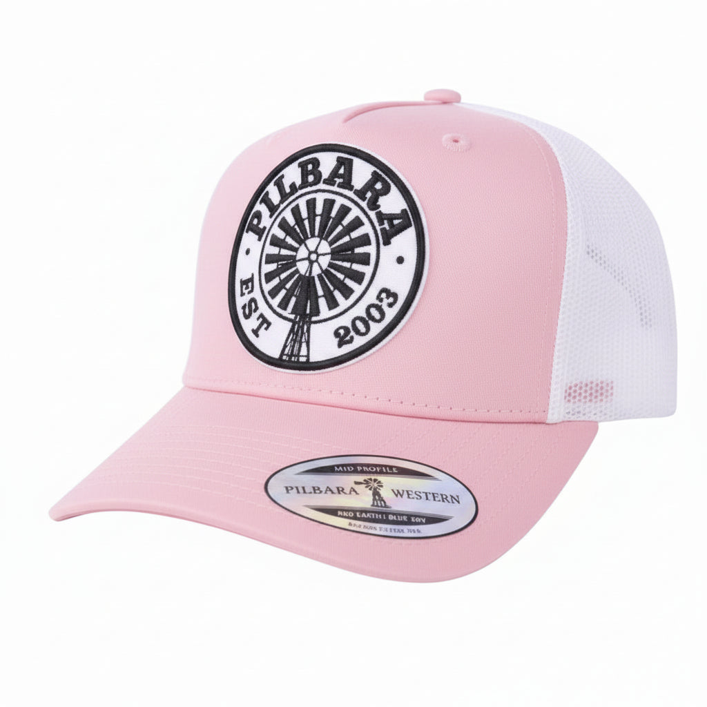 Pilbara Western Established Cap - Pale Pink/White