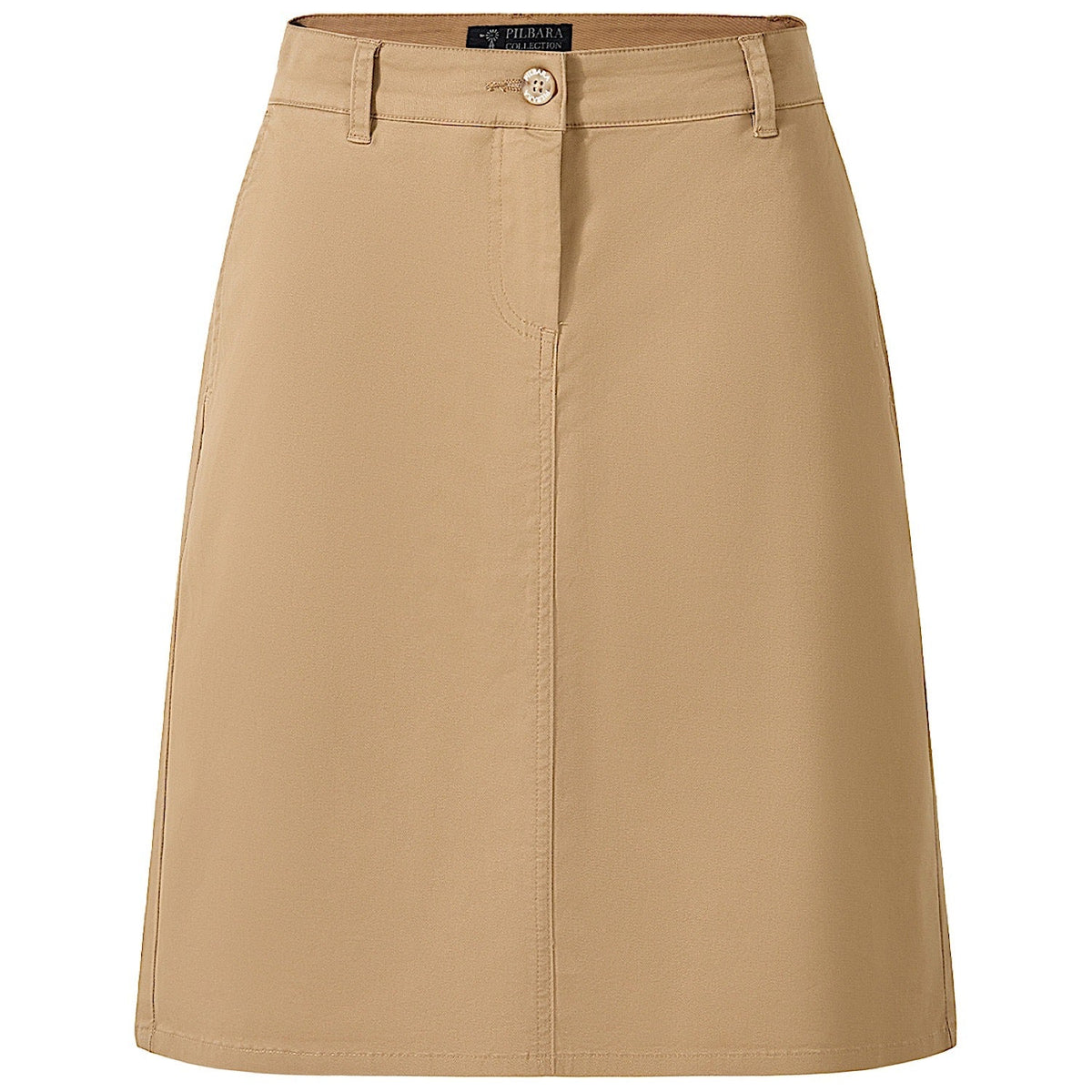 Pilbara Women’s Daphne Chino A-Line Skirt - Caramel