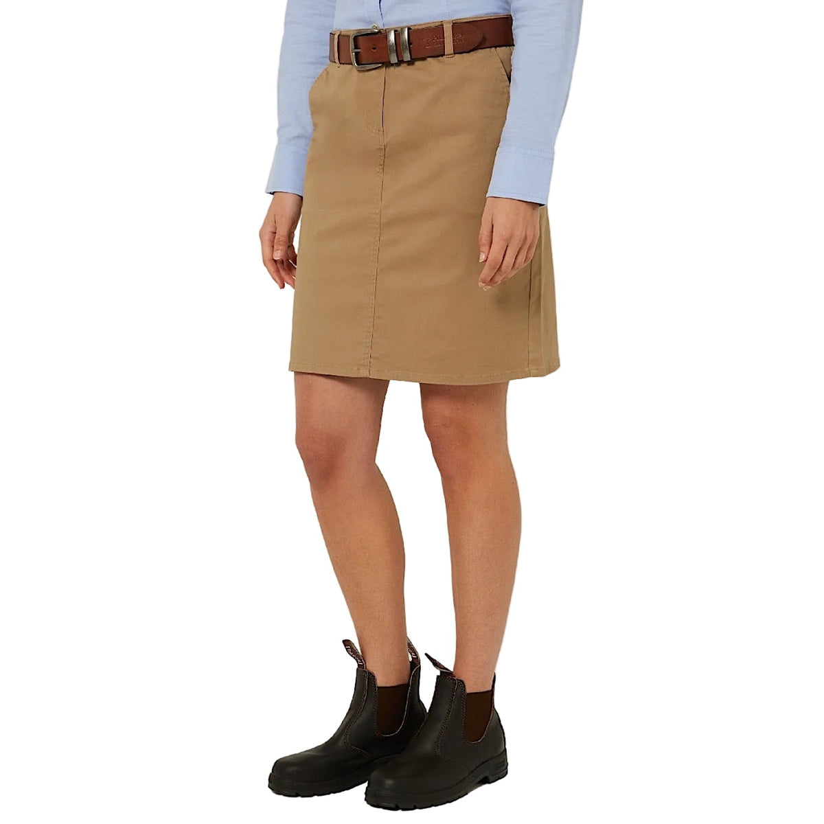 Pilbara Women’s Daphne Chino A-Line Skirt - Caramel