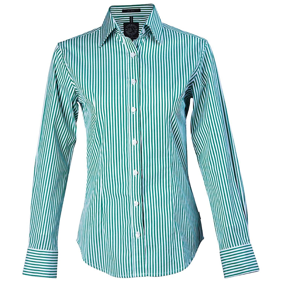 Pilbara Women’s Striped Shirt - Emerald & White