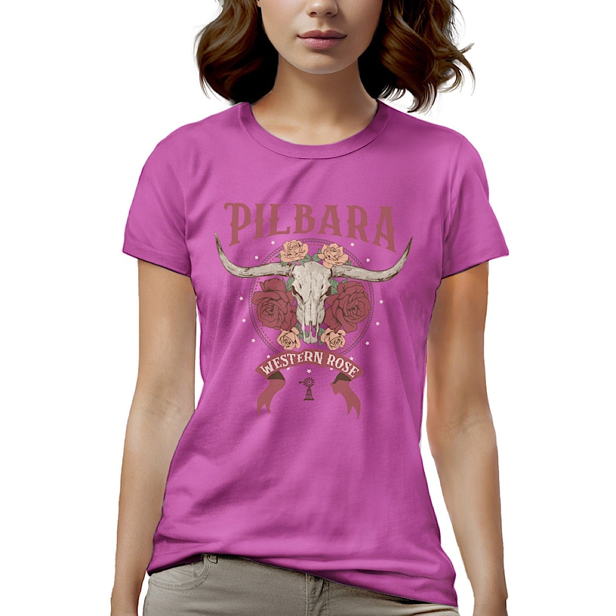 Pilbara Women’s Western Rose T-Shirt - Crocus