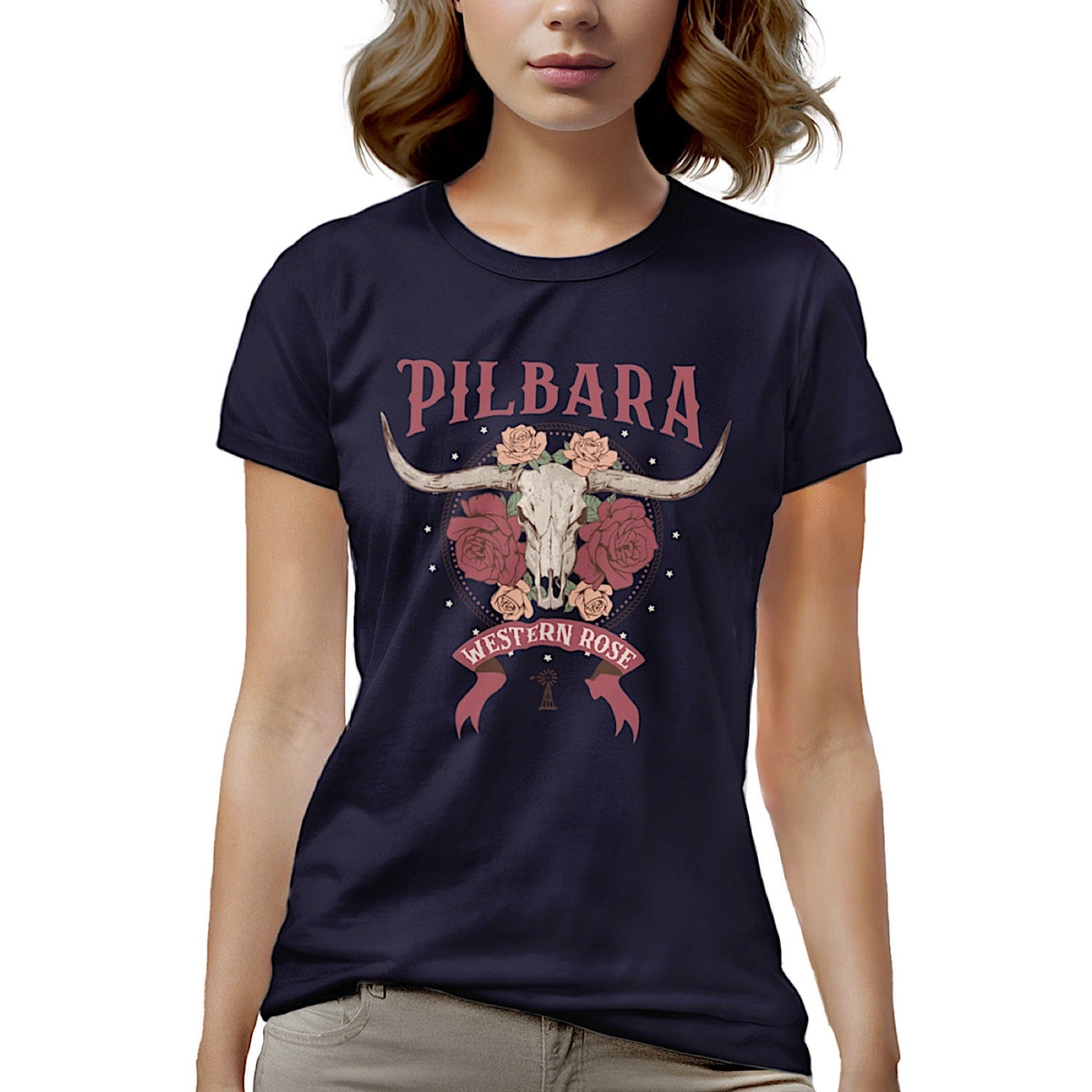 Pilbara Women’s Western Rose T-Shirt - Eclipse
