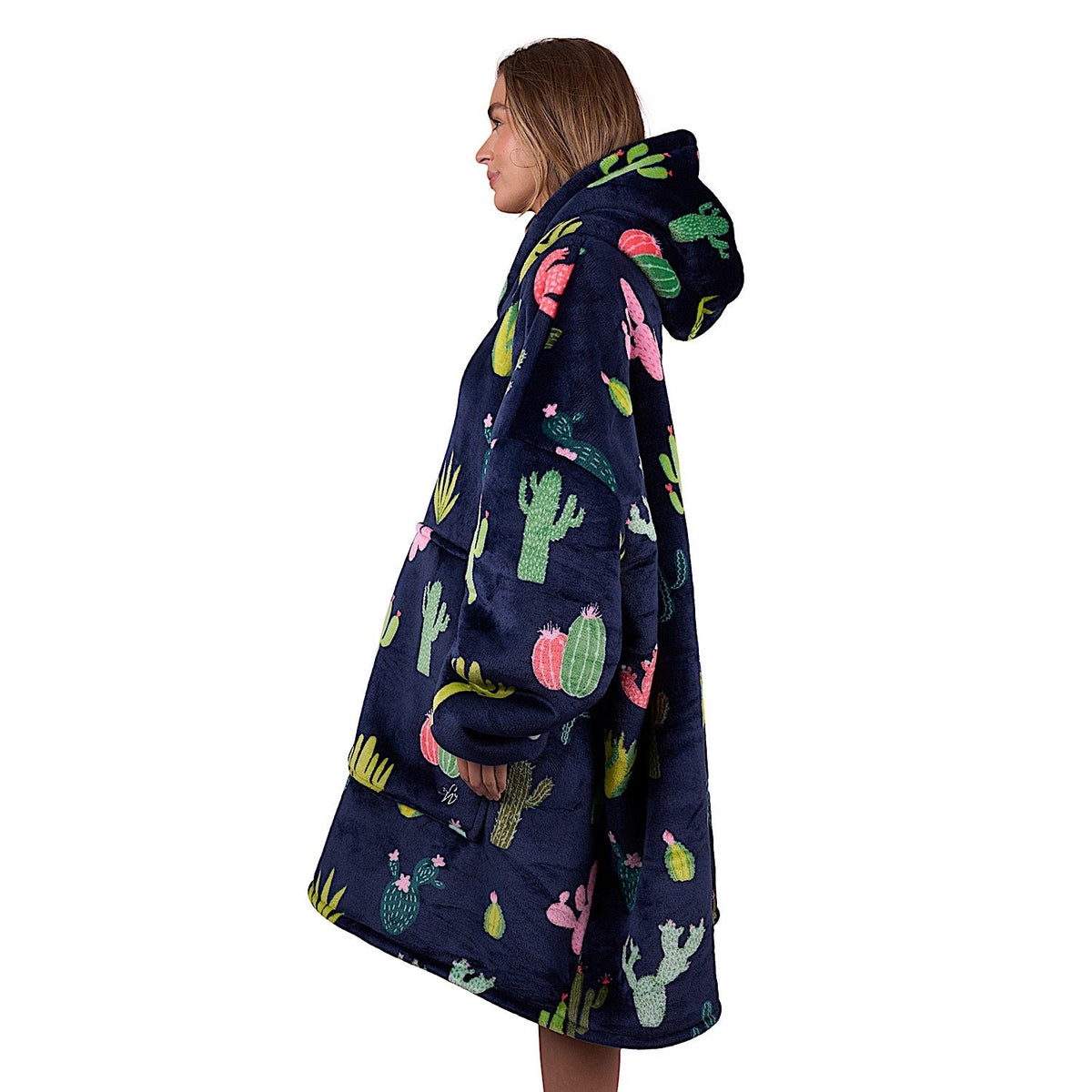 Pure Western Adult’s Cactus Print Snuggle Hoodie - Navy