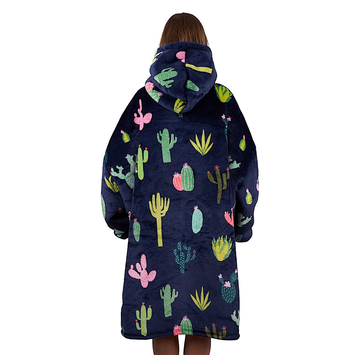 Pure Western Adult’s Cactus Print Snuggle Hoodie - Navy