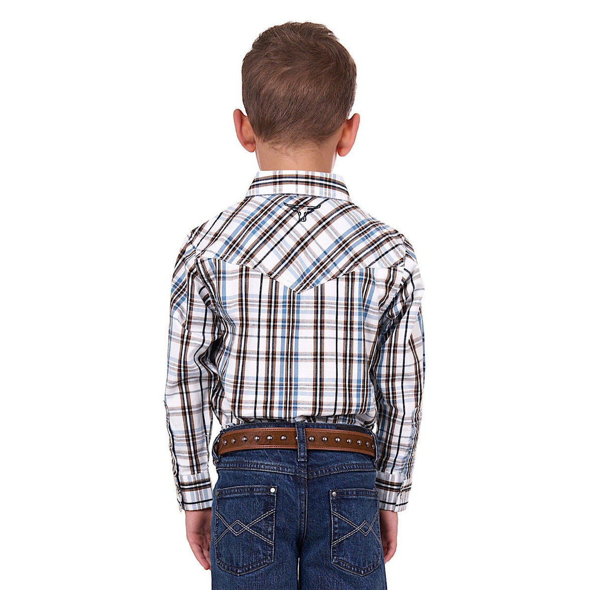 Pure Western Boy’s Evan Shirt White/Tan