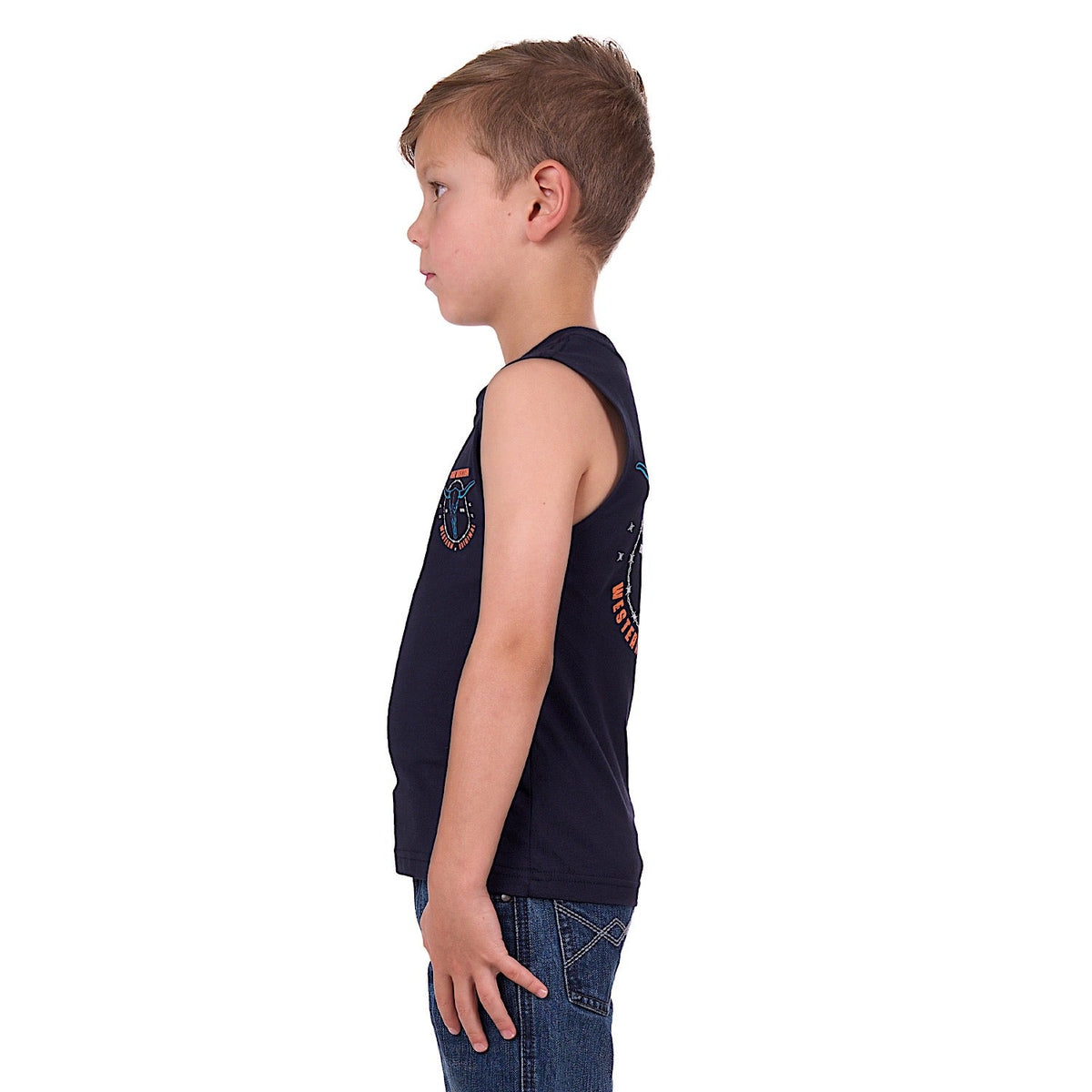 Pure Western Boy’s Fred Muscle Tank Navy