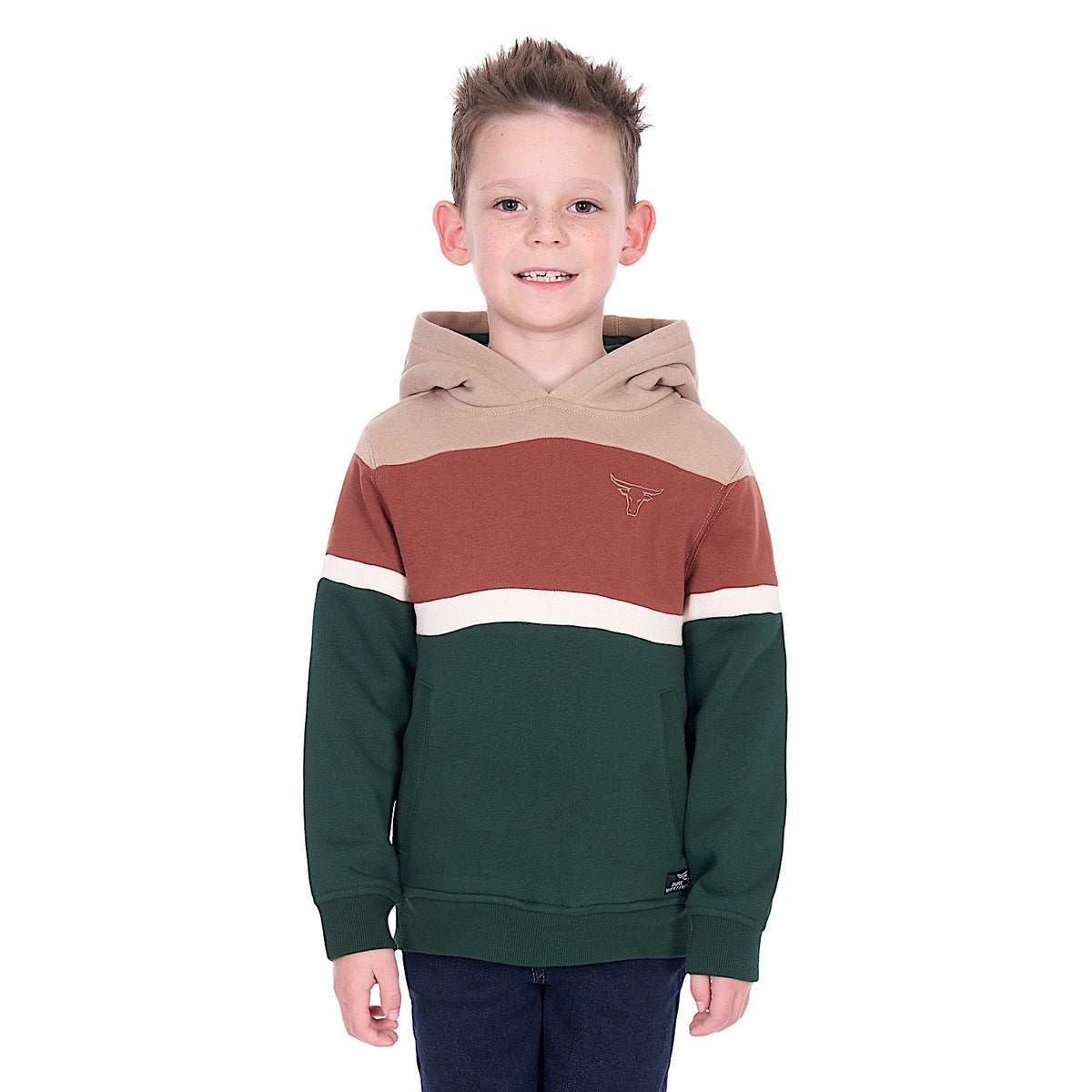 Pure Western Boy’s Harry Hoodie - Green/Multi