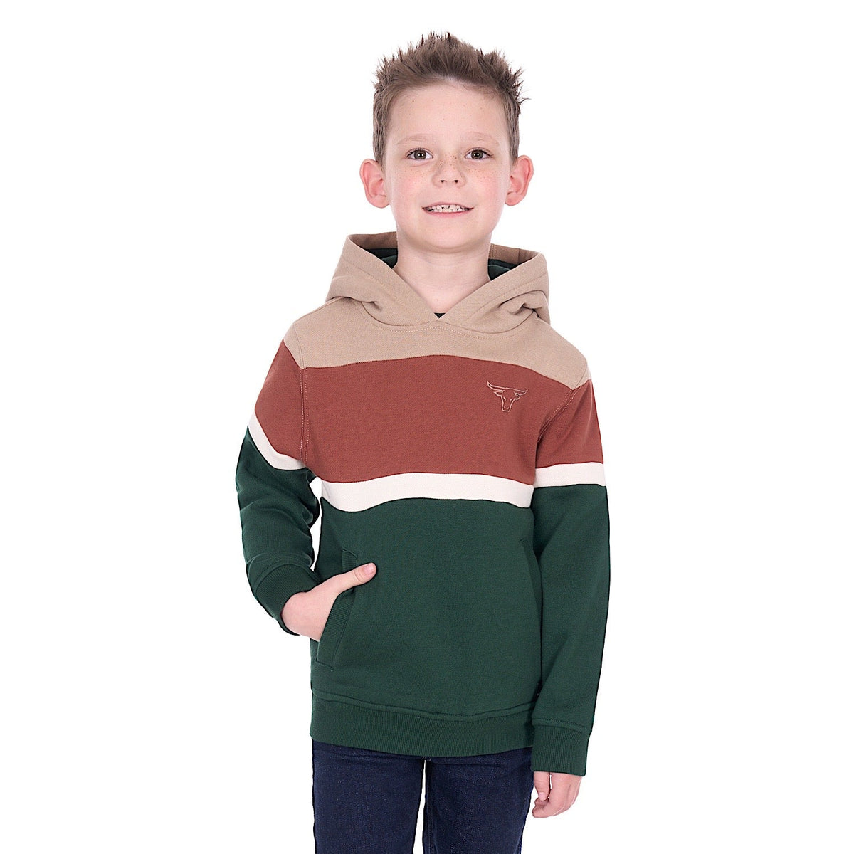 Pure Western Boy’s Harry Hoodie - Green/Multi