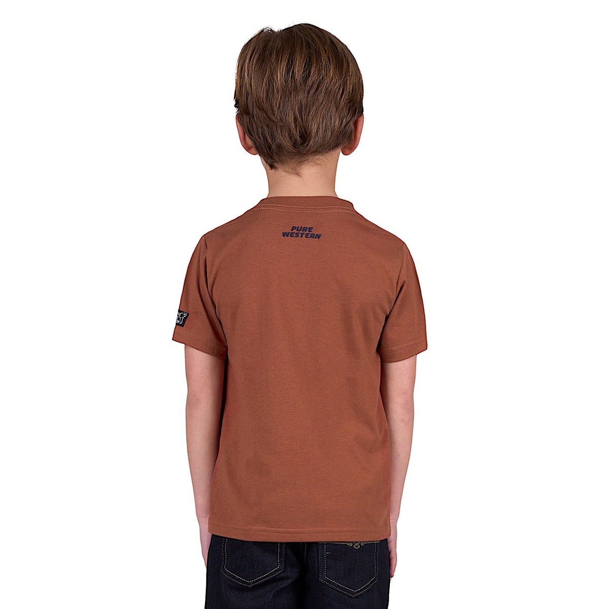 Pure Western Boy’s Mack Short Sleeve Tee - Rust