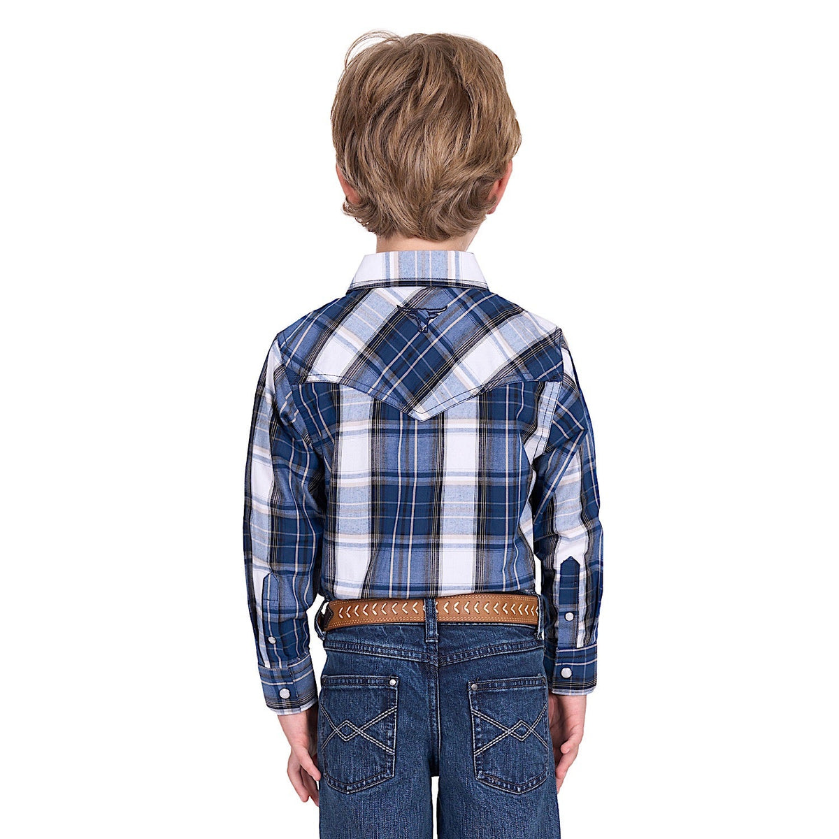 Pure Western Boy’s Nicholas Shirt - Navy/Tan