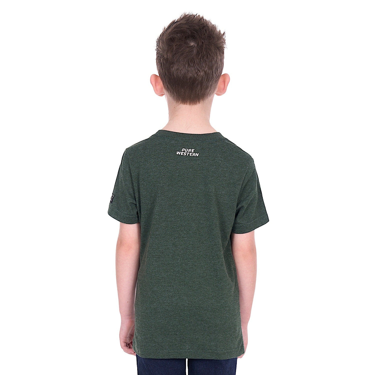 Pure Western Boy’s Oscar T-Shirt - Green Marle