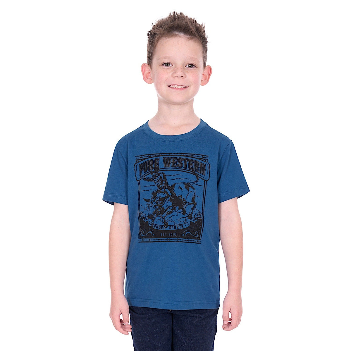 Pure Western Boy’s Rodeo T-Shirt - Denim