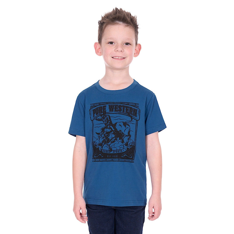 Pure Western Boy’s Rodeo T-Shirt - Denim