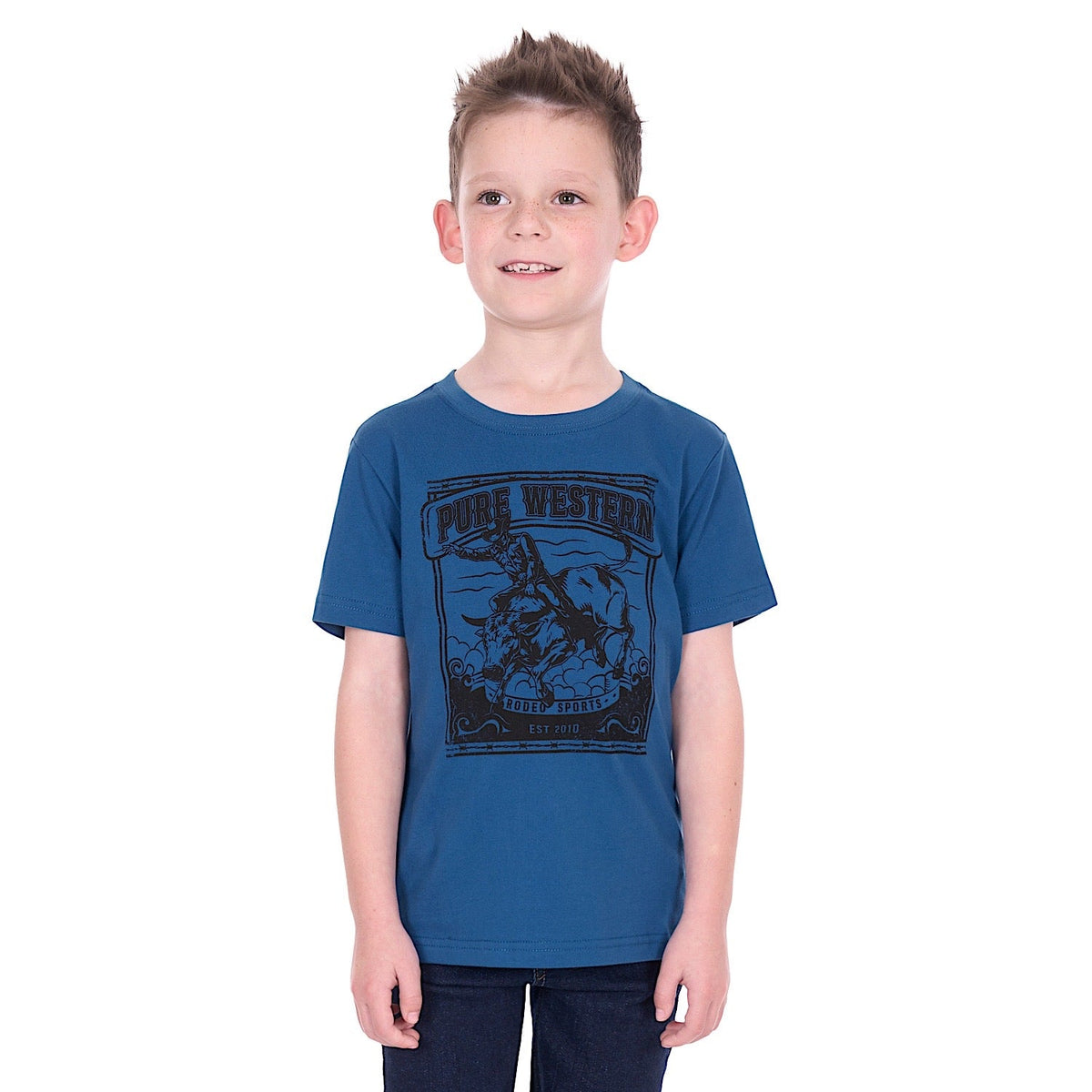 Pure Western Boy’s Rodeo T-Shirt - Denim