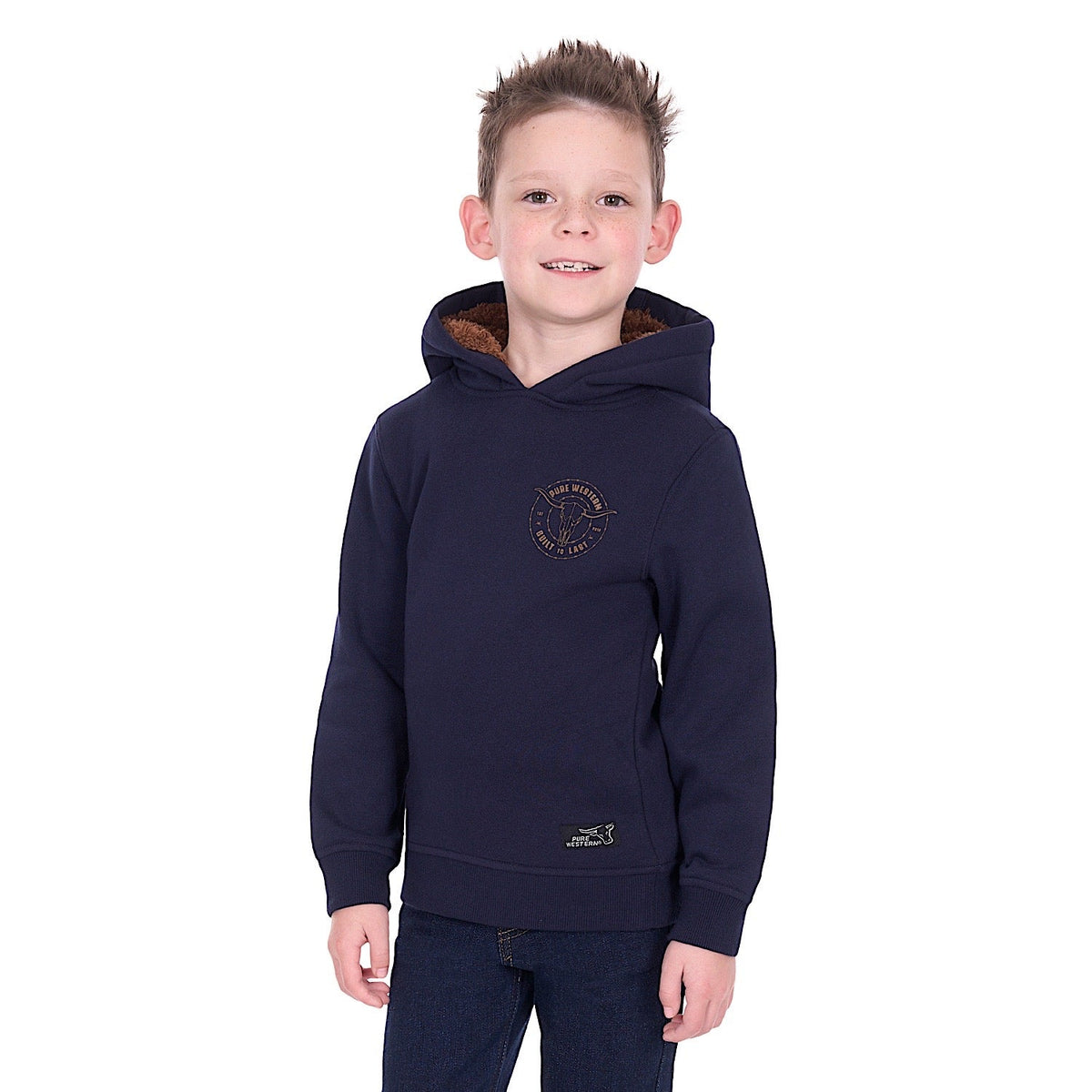 Pure Western Boy’s Walker Hoodie - Navy