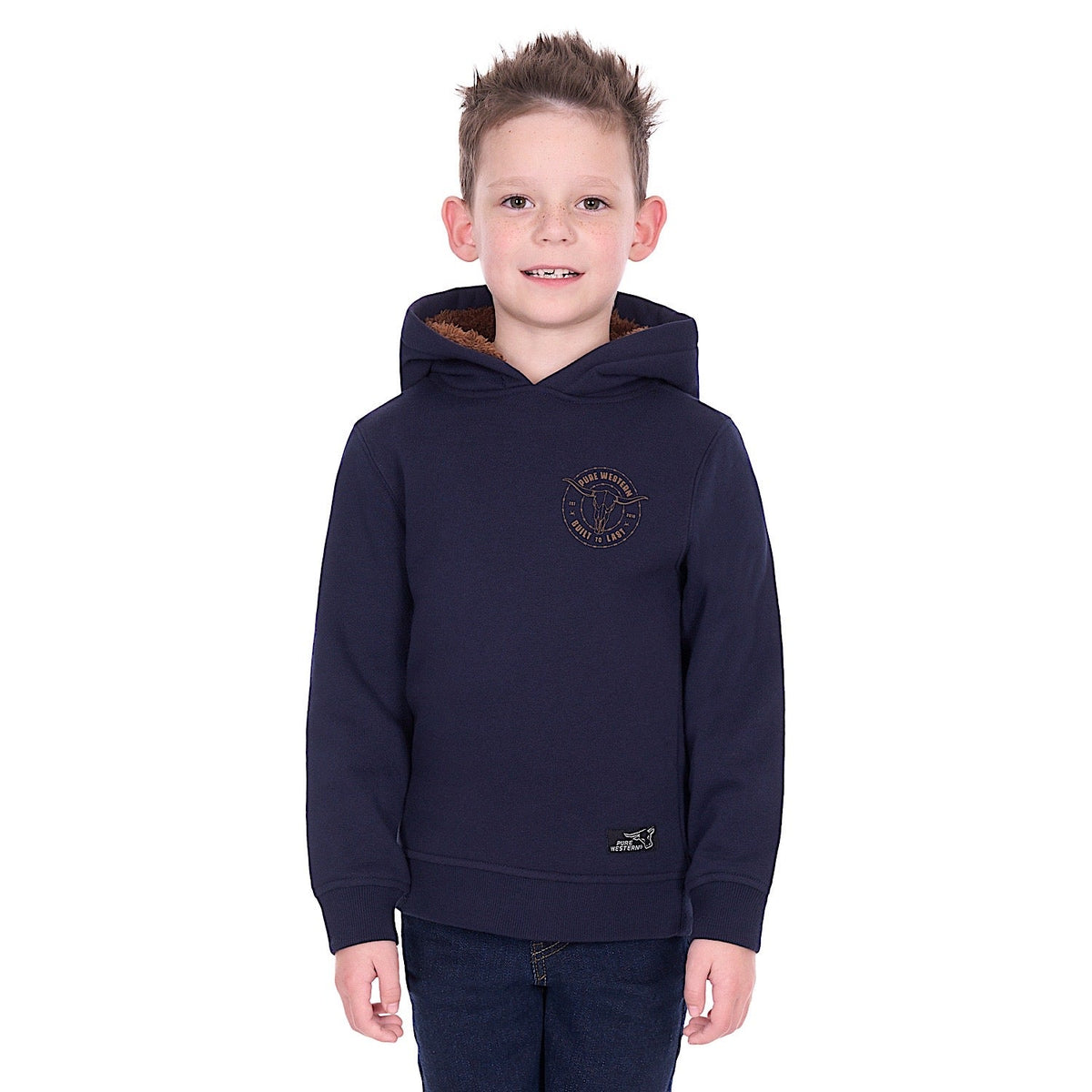 Pure Western Boy’s Walker Hoodie - Navy