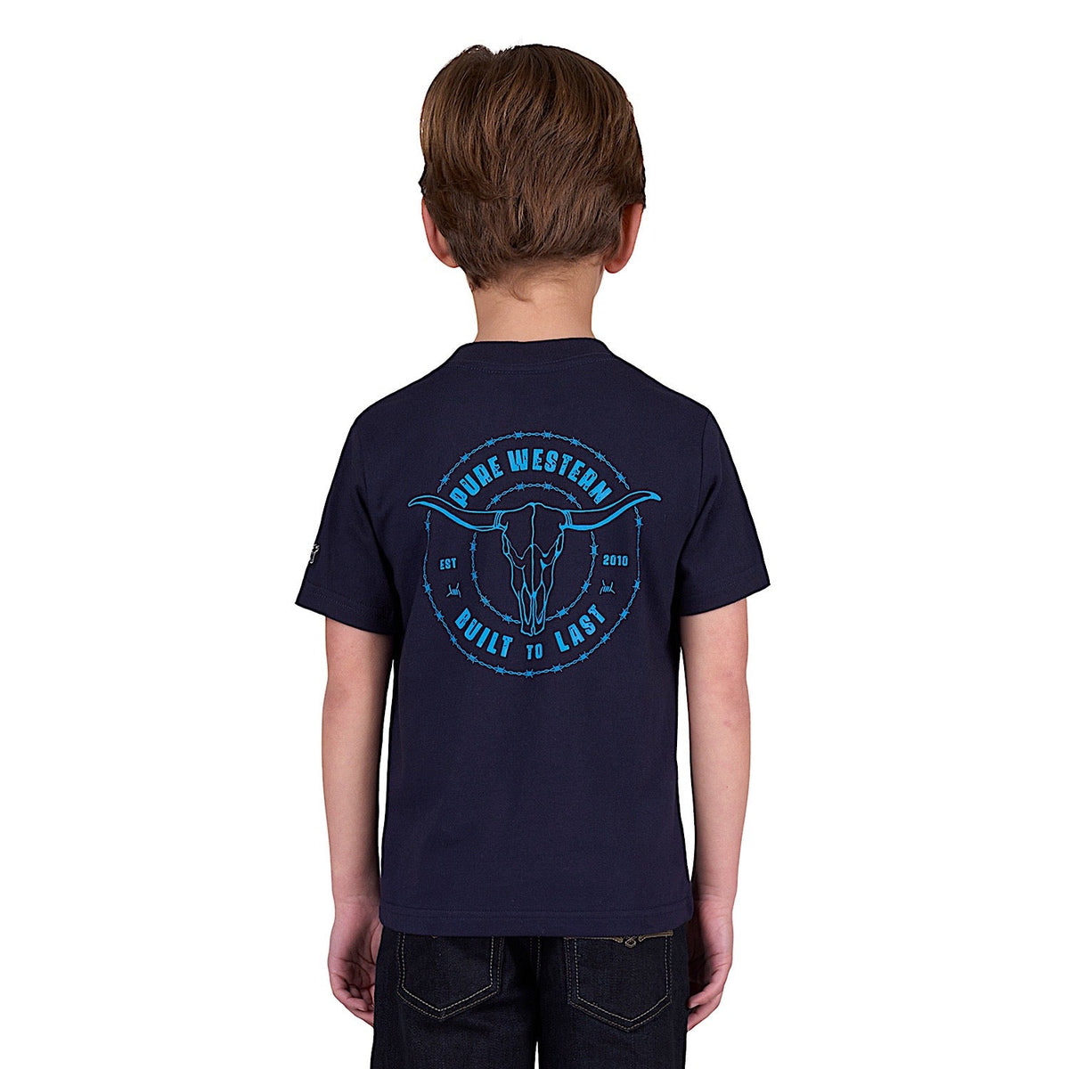 Pure Western Boy’s Walker Short Sleeve Tee - Navy