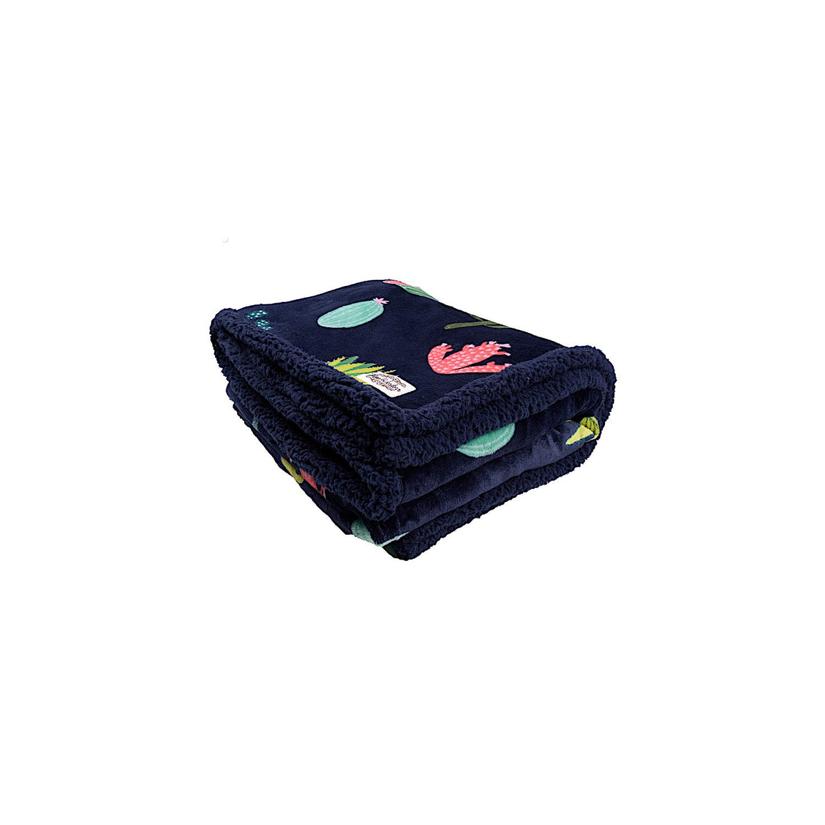Pure Western Cactus Snuggle Rug - Navy