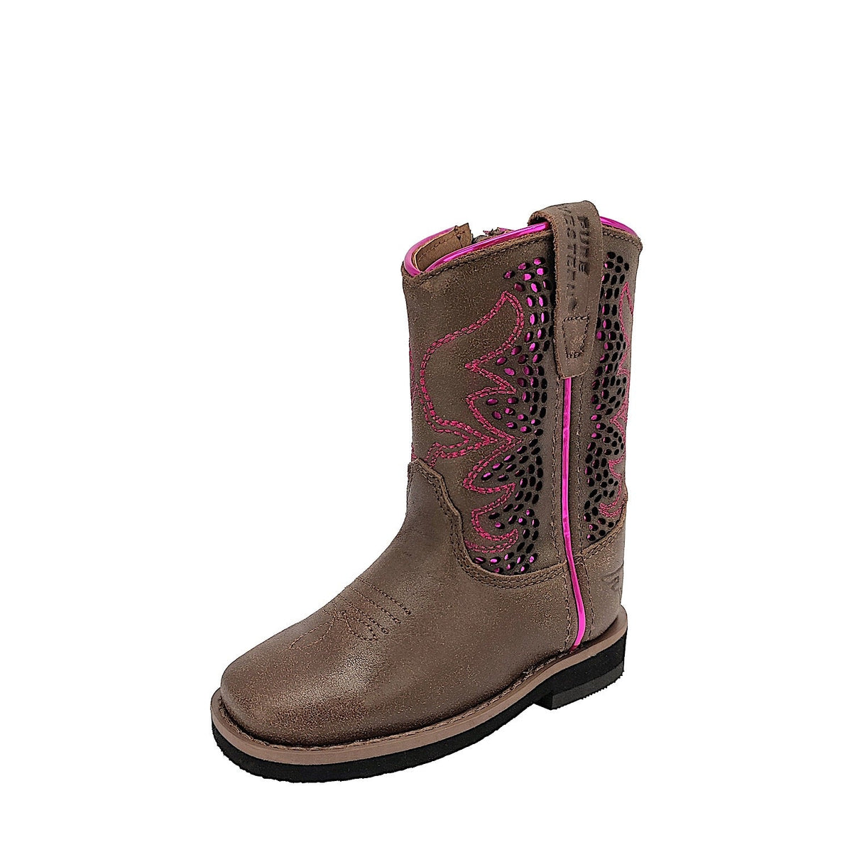 Pure Western Children’s Abby Boot - Dark Brown/Fuchsia