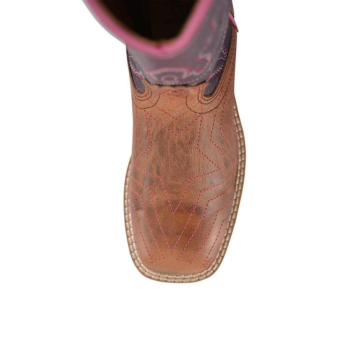 Pure Western CHILDRENS Hadley Boot Oil Distressed Brown/Purple